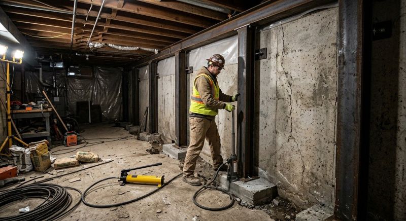 Basement Stabilization in Mount Airy, NC