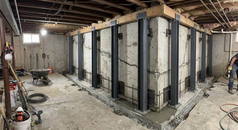 Basement Stabilization in Mount Airy, NC